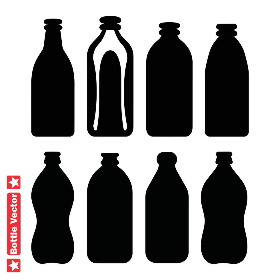 ai generiert glatt Flasche Vektoren verbessern Ihre Designs mit stilvoll Silhouetten