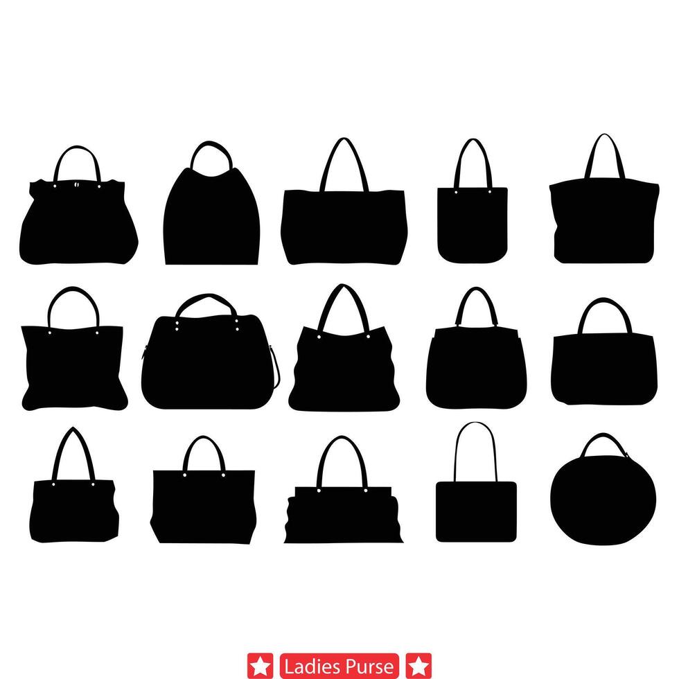 elegant och trendig handväska mönster upphöja din stil med vektor silhuetter