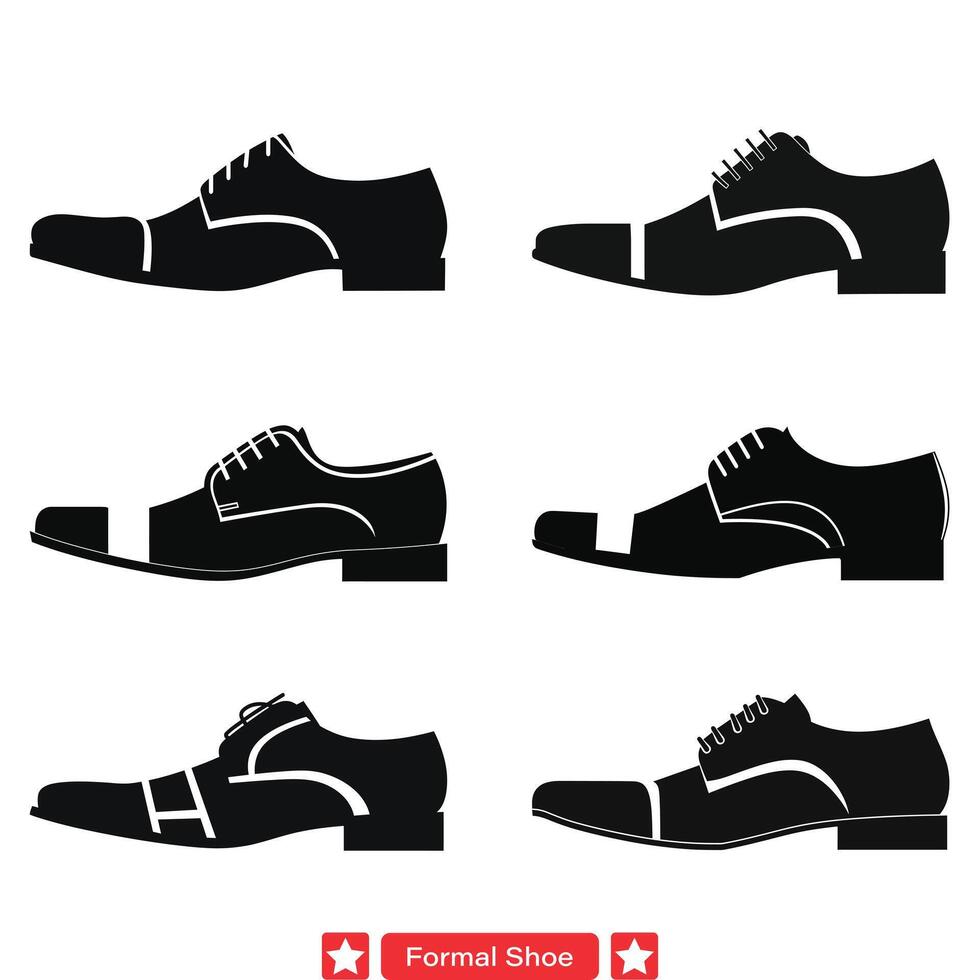 elegant formal Schuh Silhouetten klassisch Designs zum anspruchsvoll Stile vektor