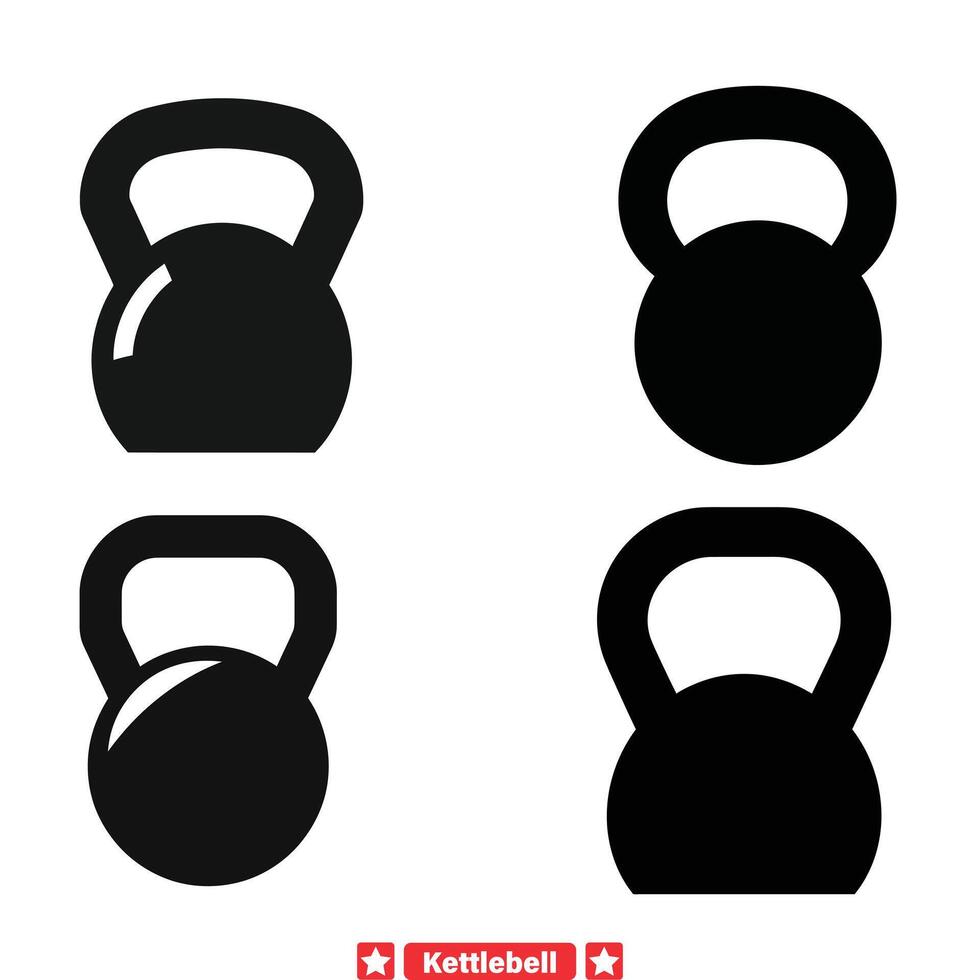 Kettlebell Skulpturen Prämie Vektor einstellen zum basteln heftig trainieren Behandlungsschemata und Fitnessstudio Abbildungen