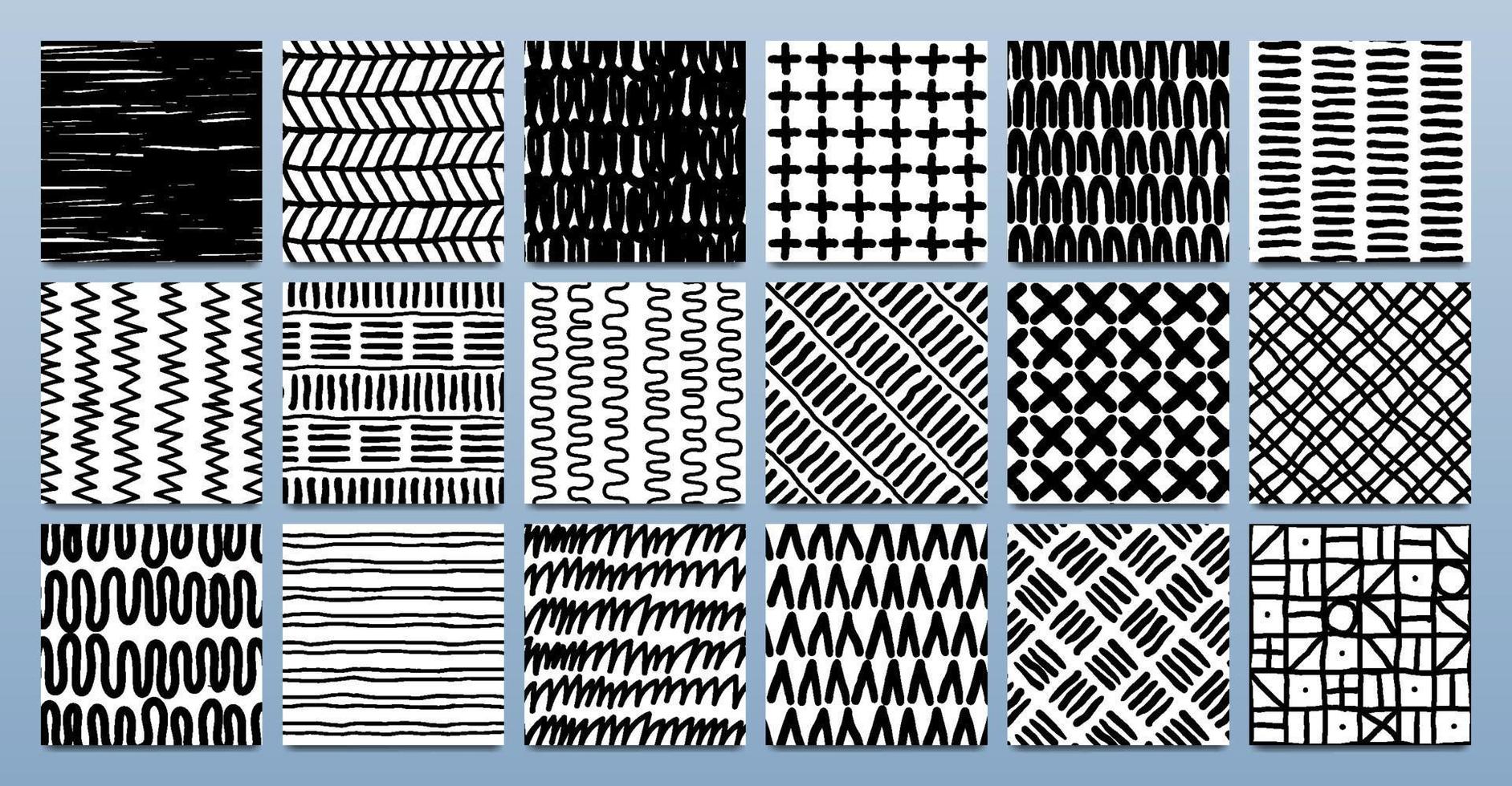 handritad abstrakt sömlösa mönster vektor