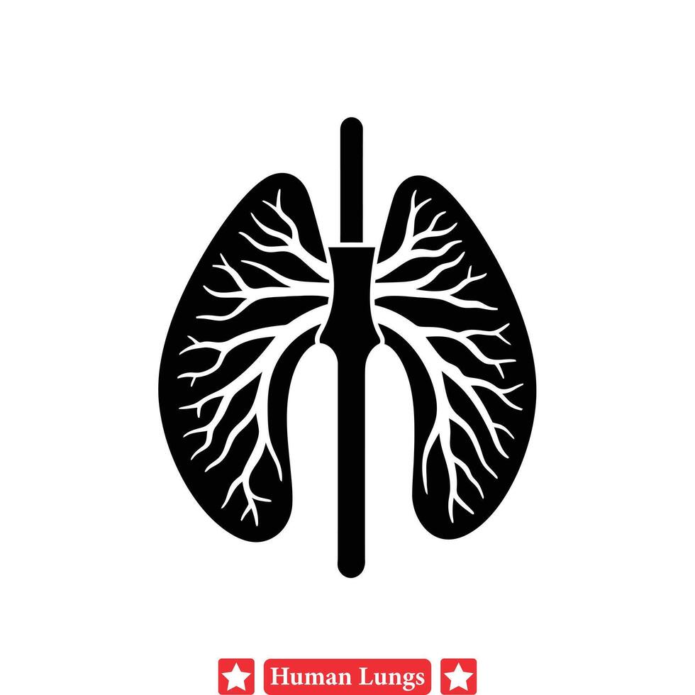 präzise Vektor Abbildungen von Mensch Lunge zum medizinisch Illustration Projekte