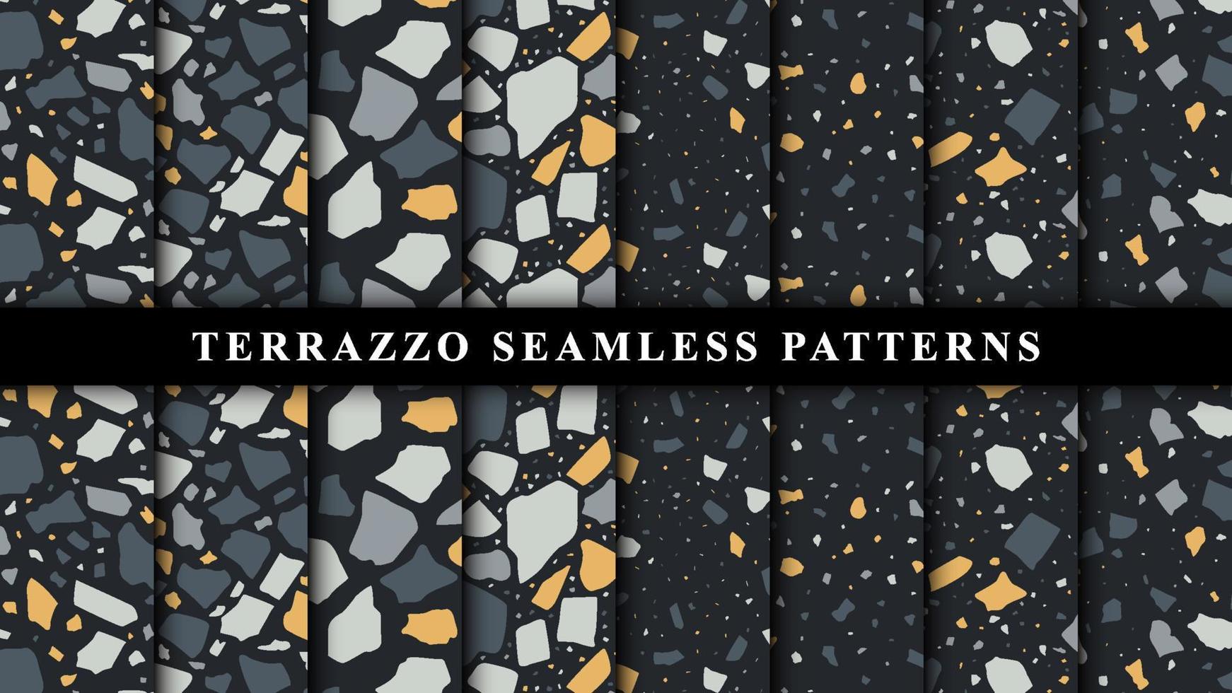 Satz nahtlose Terrazzo-Muster. Terrazzobodenmuster. nahtloses Terrazzo-Muster. Sammlung von Terrazzomustern vektor