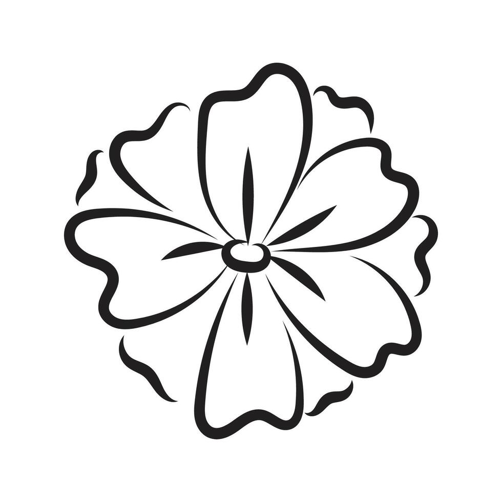 Blume Linie Kunst auf Weiß Hintergrund Vektor Illustration