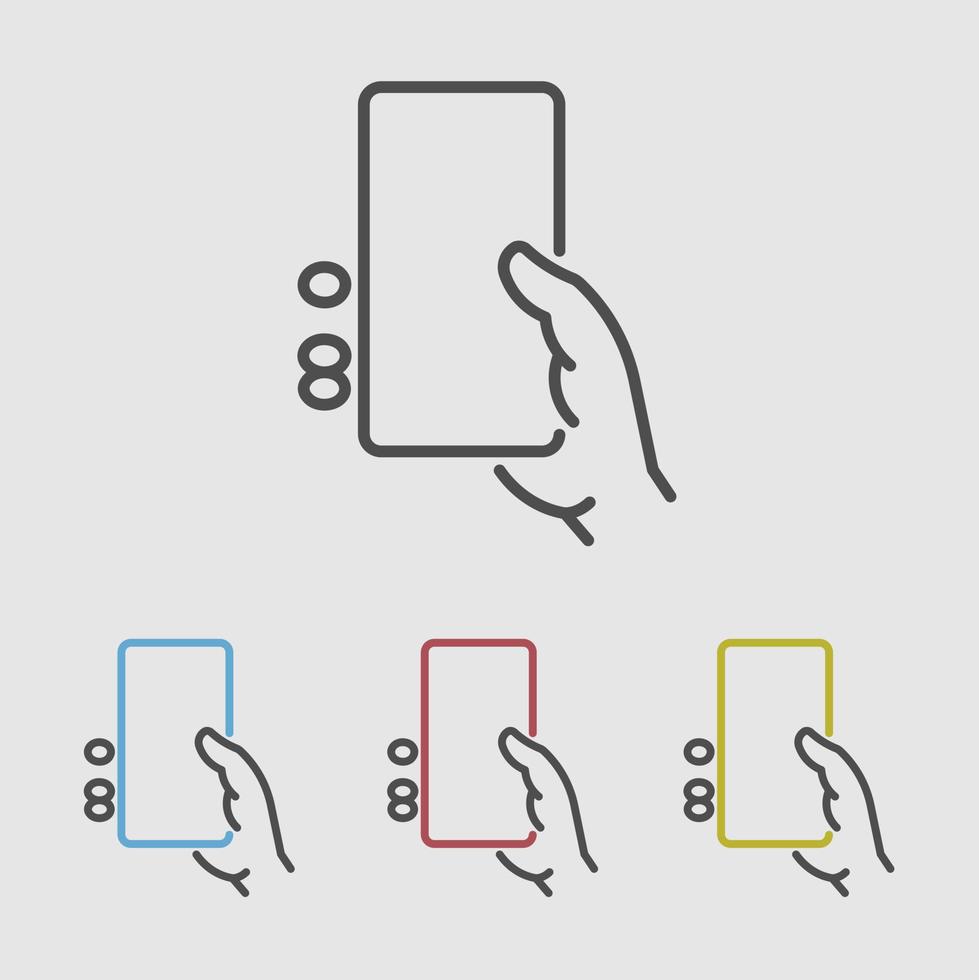 Symbol für Handy auf der Hand vektor