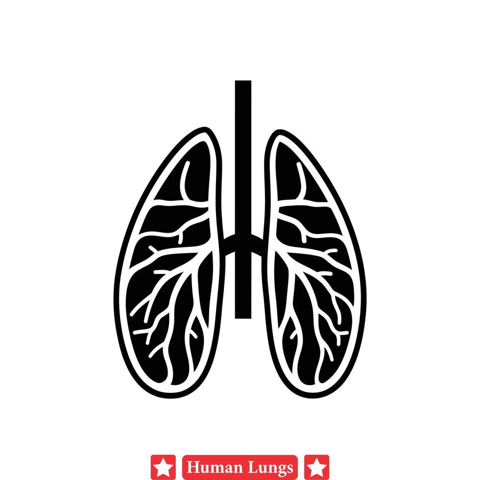 Mensch Lunge Vektor Grafik einstellen Angebot umfassend anatomisch Einzelheiten