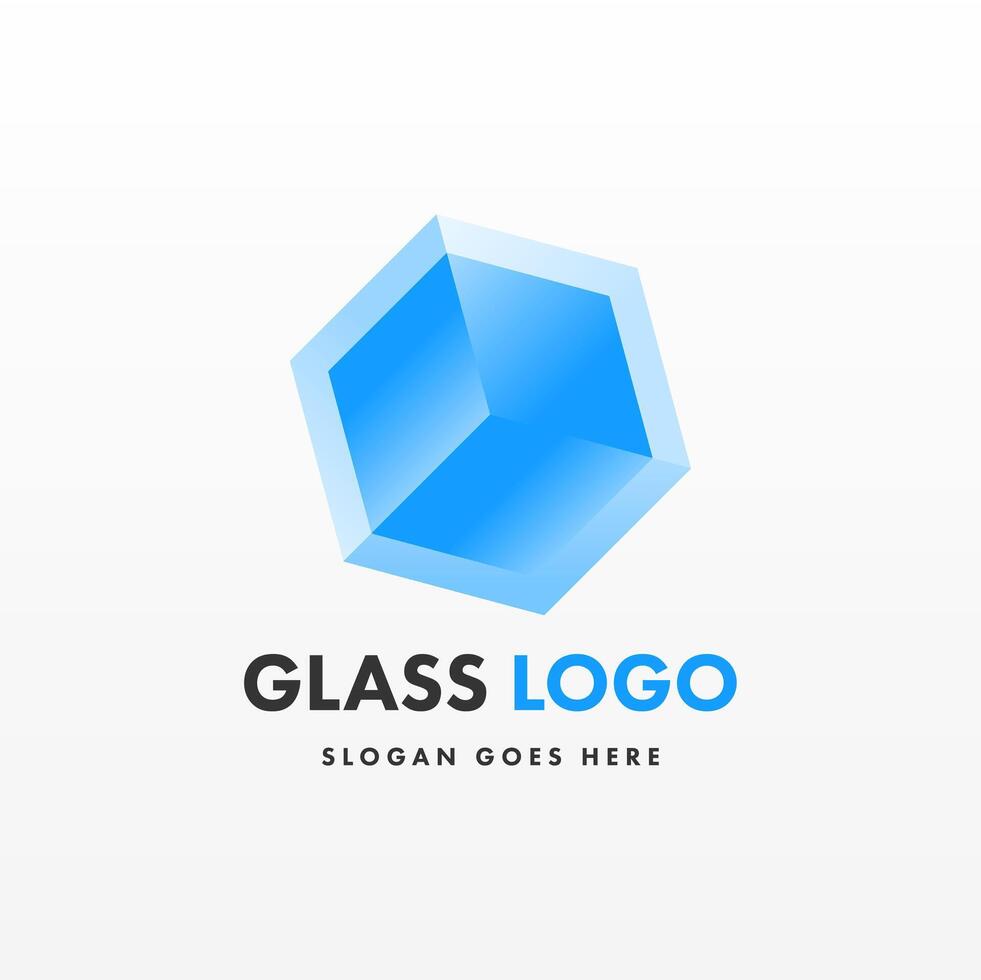 kreativ design glas logotyp mall vektor