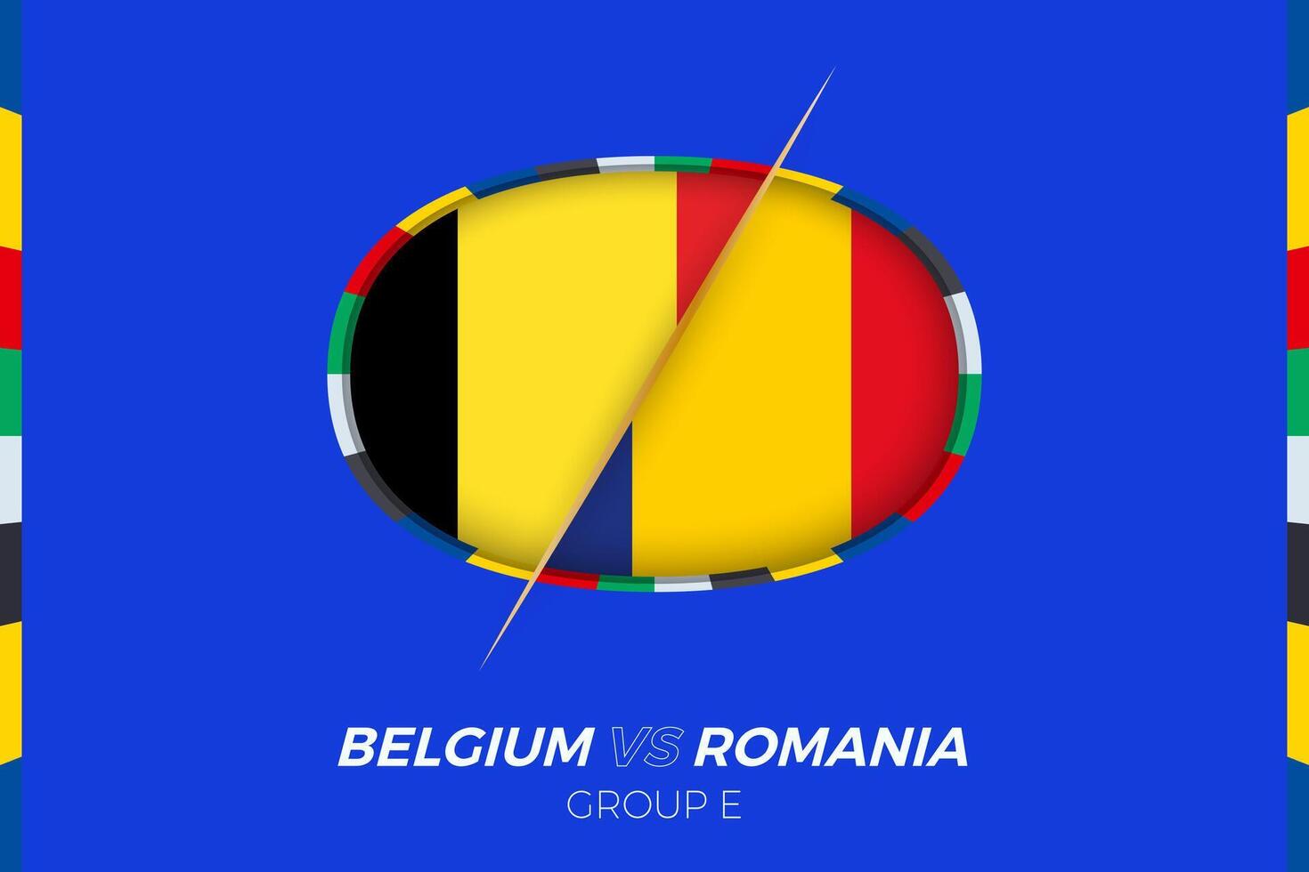 belgien mot rumänien fotboll match ikon för europeisk fotboll turnering 2024, mot ikon på grupp skede. vektor