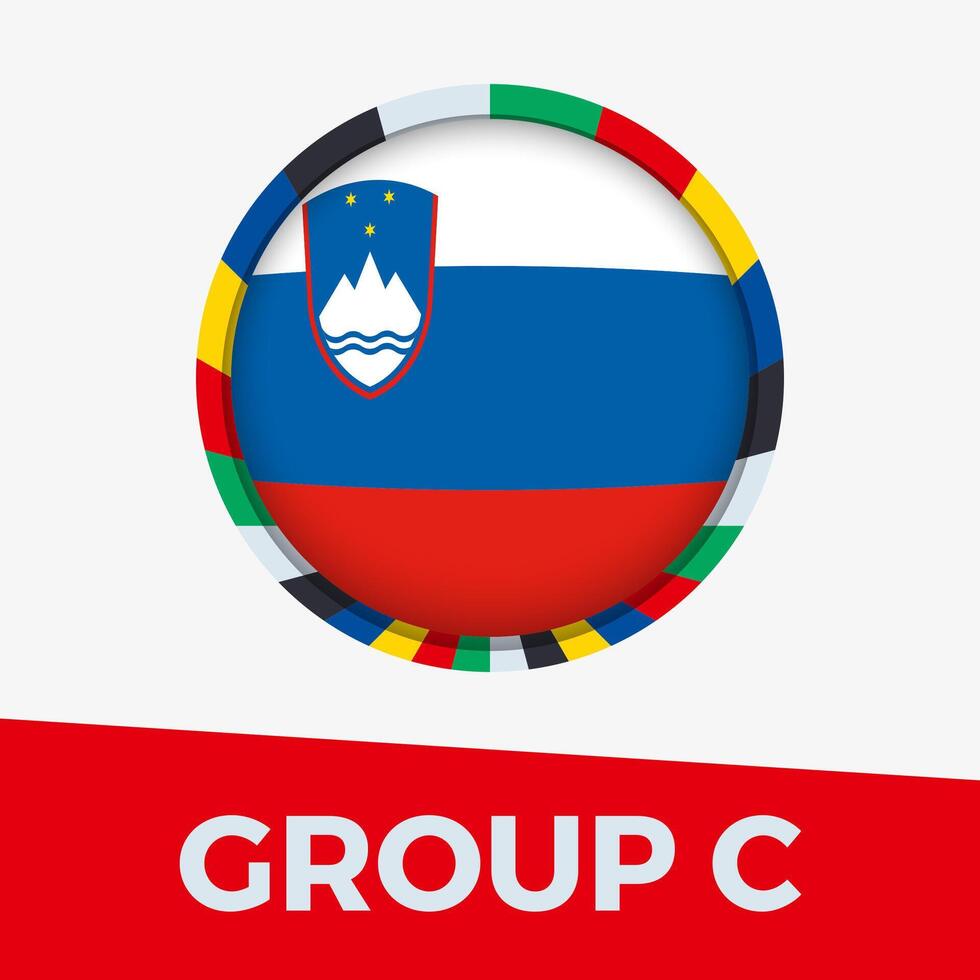 slovenien flagga stiliserade för europeisk fotboll turnering 2024. vektor