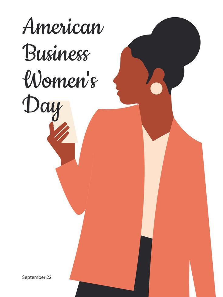 amerikan företag kvinnors dag. september 22:a. baner med kvinnor av annorlunda nationaliteter. vektor. vektor