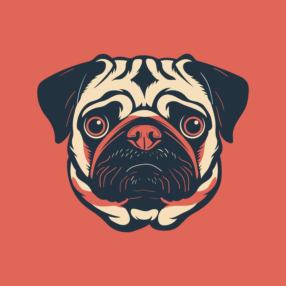 bulldogg hund ansikte stock vektor illustration