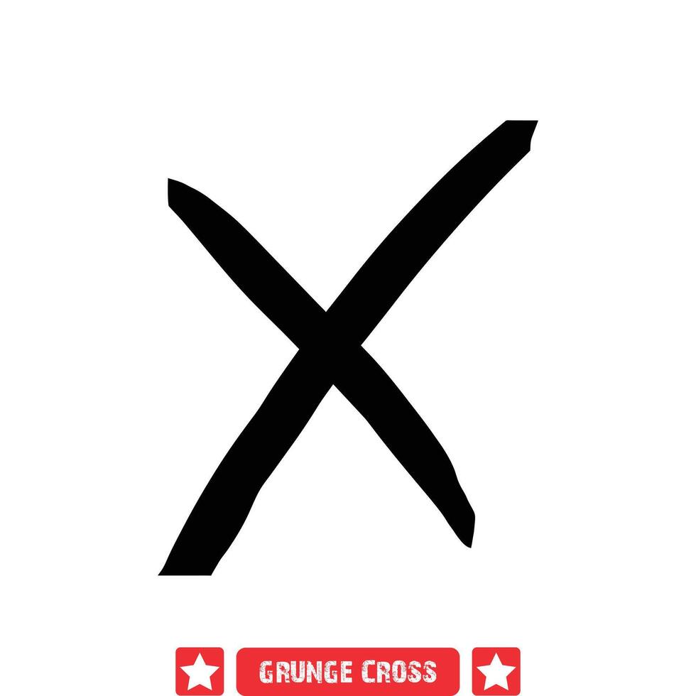 rustikal Grunge Kreuz Vektor Pack verwittert Silhouette Designs zum Künstler