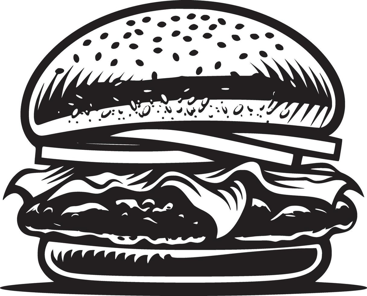 Burger Vektor schwarz und Weiß