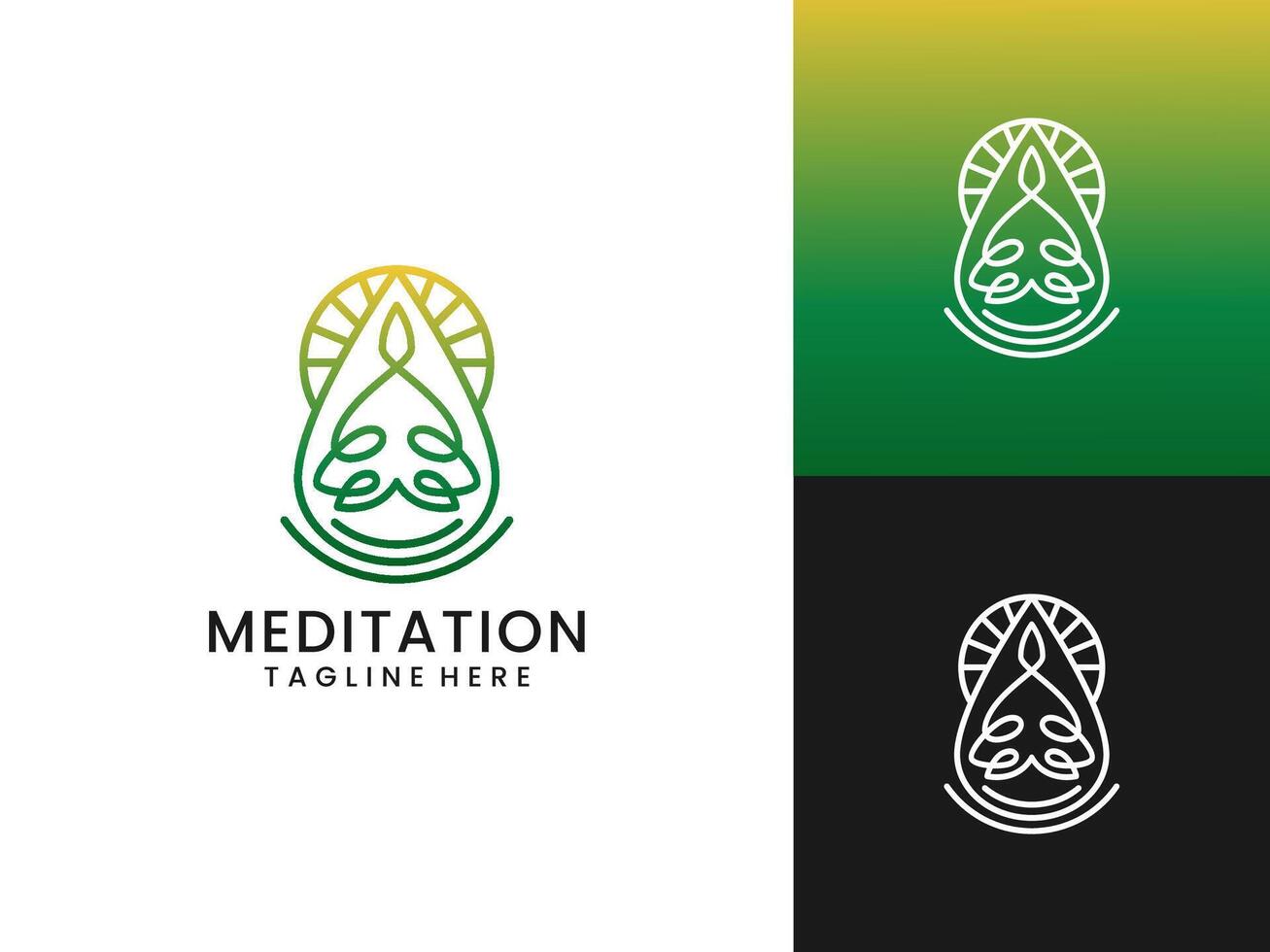 vatten och Sol meditation yoga logotyp design vektor
