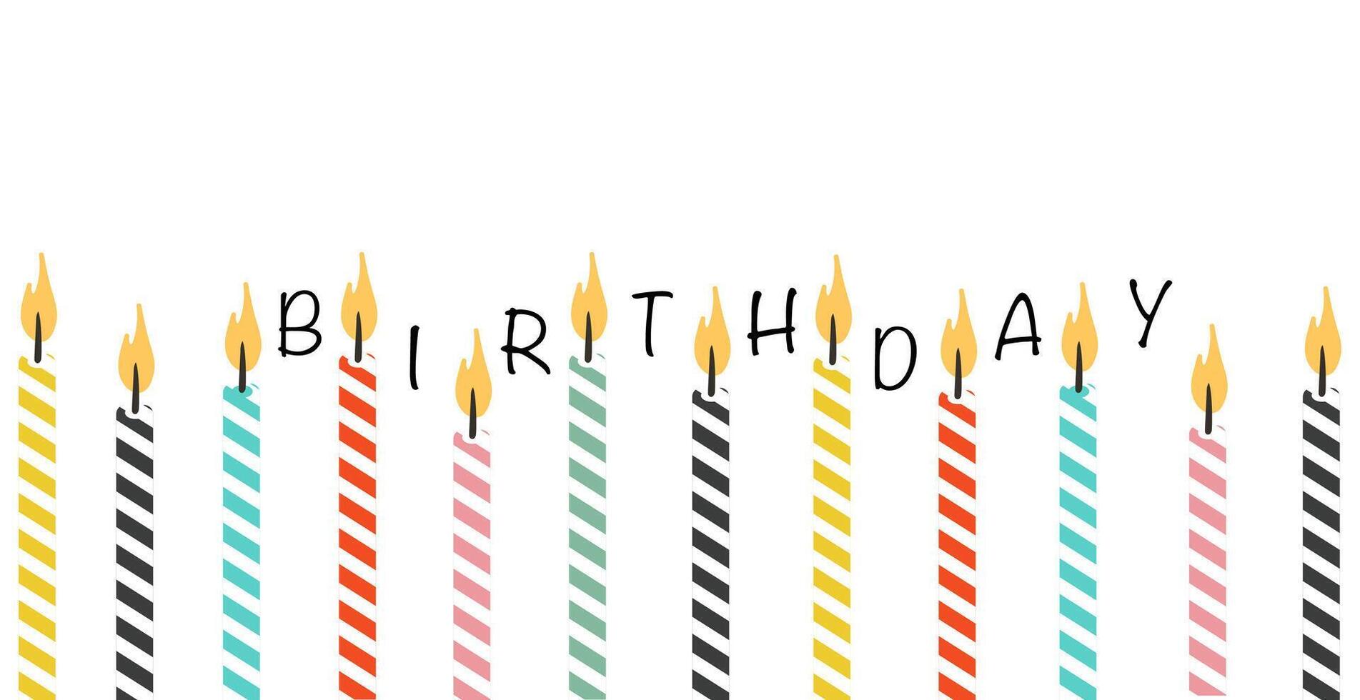 glücklich Geburtstag. Banner Hintergrund mit Kerzen. Vektor Grafik