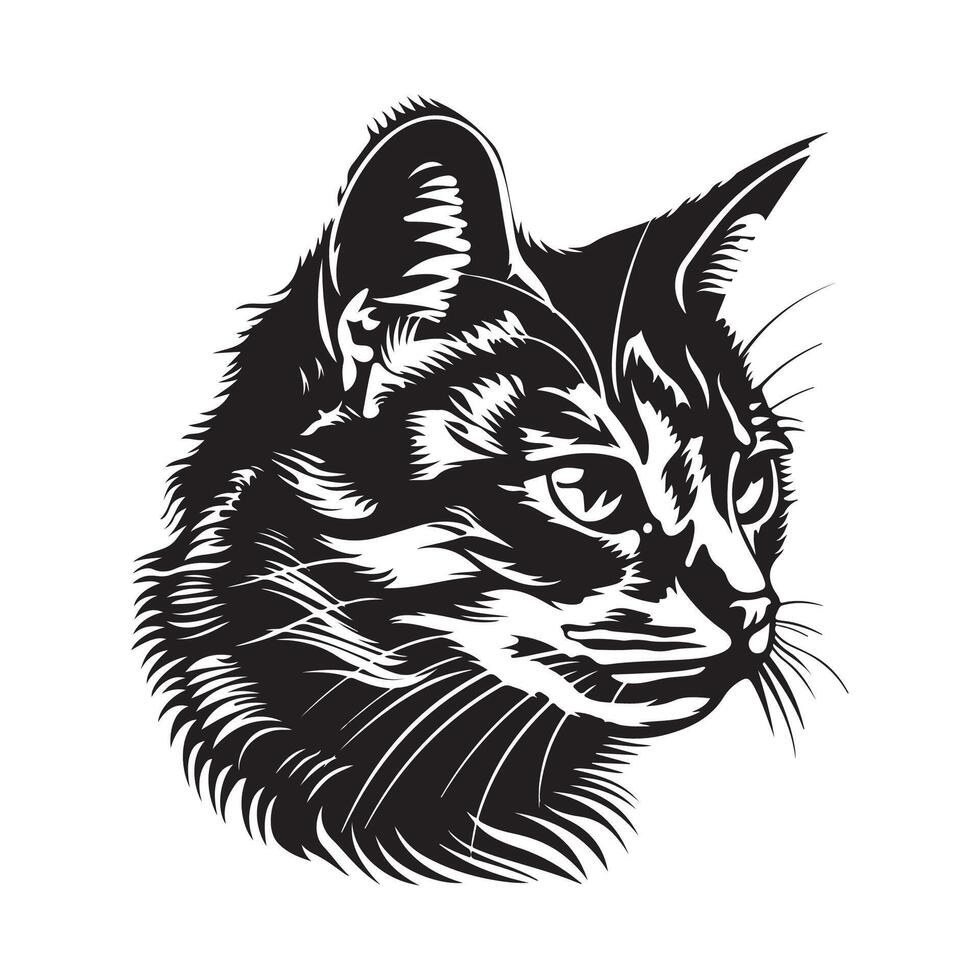 svart katt huvud vektor konst, ikoner, och grafik