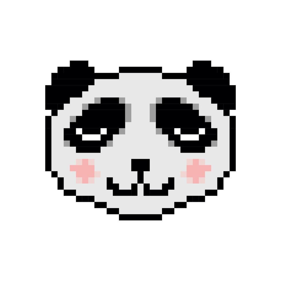 panda ikon i pixel konst stil vektor