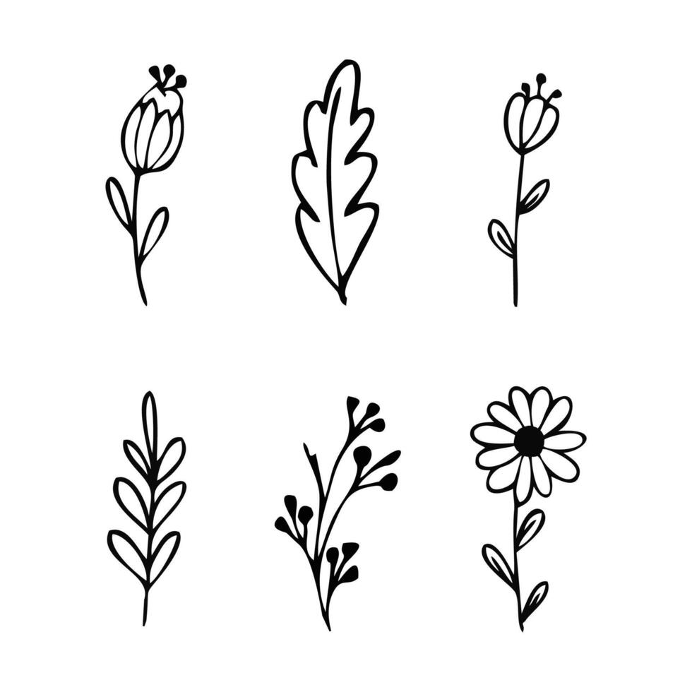 annorlunda blommor, vektor illustration