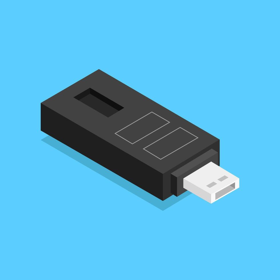 illustriert isometrisch USB vektor