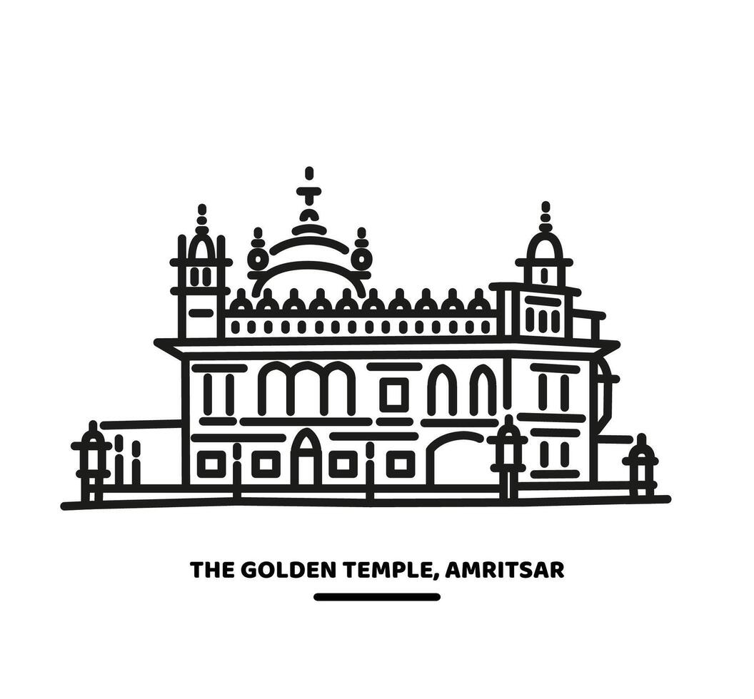 gyllene tempel amritsar vektor grafisk illustration