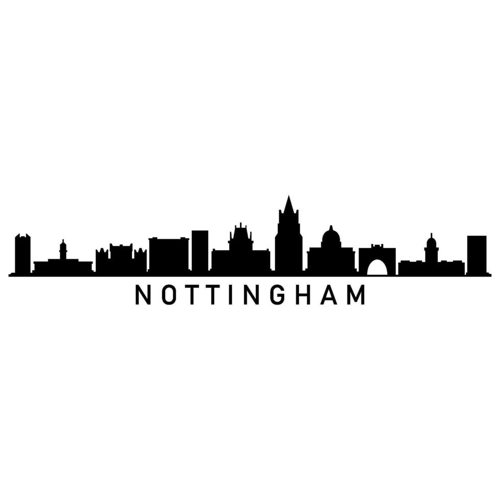 Nottingham Horizont illustriert auf Weiß Hintergrund vektor