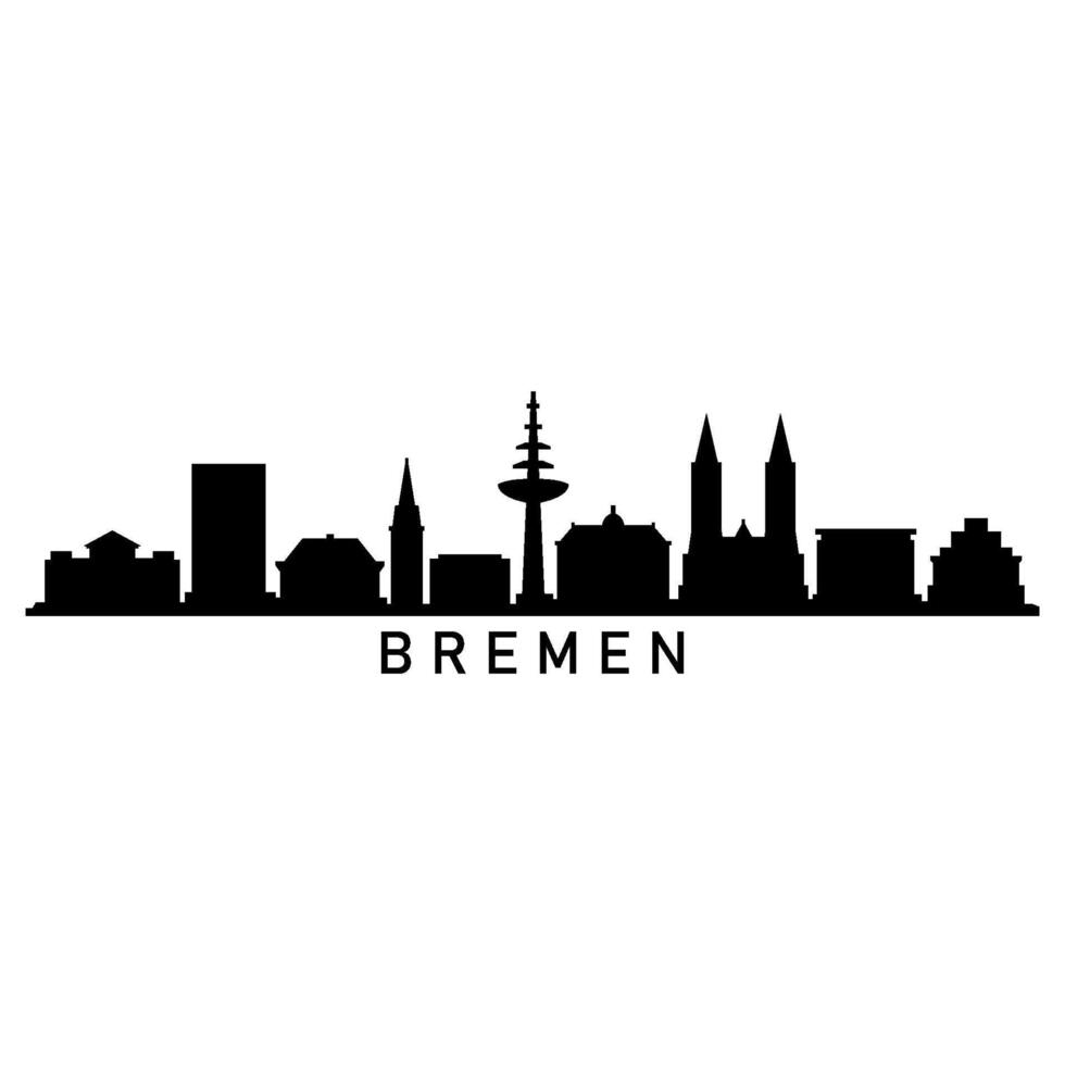 bremen skyline på vit bakgrund vektor