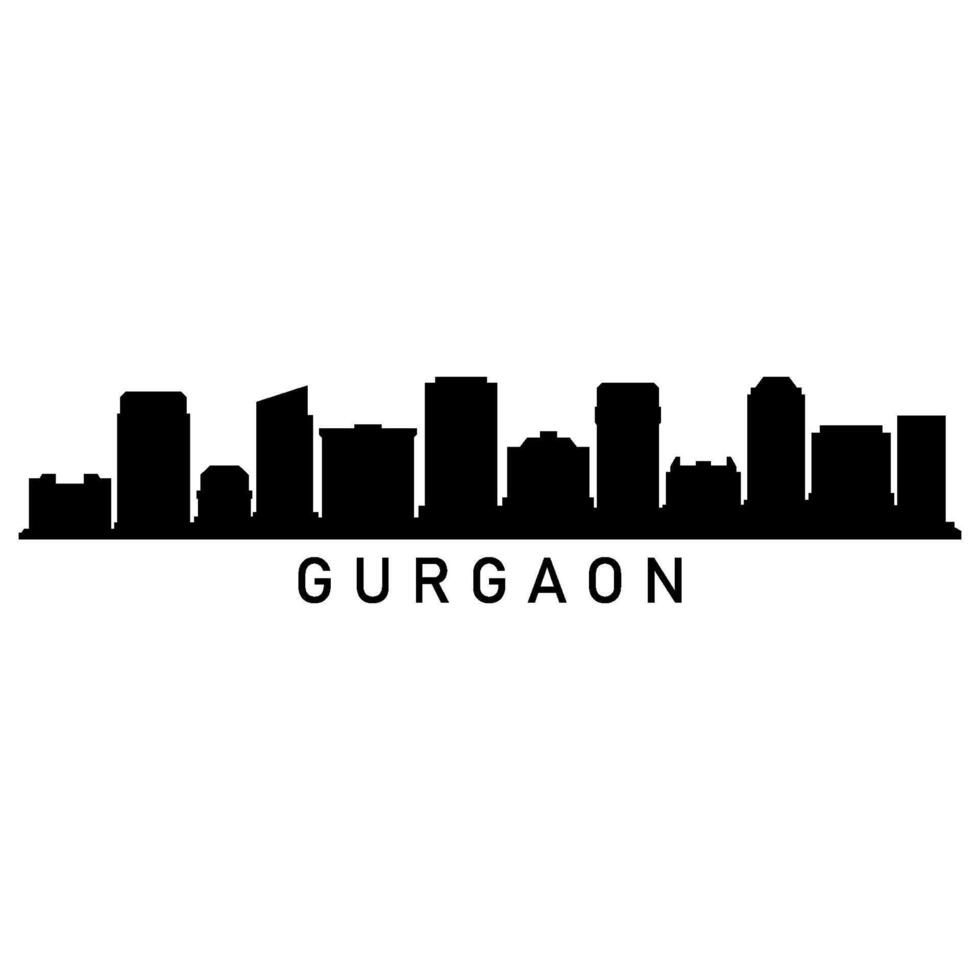 gurgaon horisont på vit bakgrund vektor