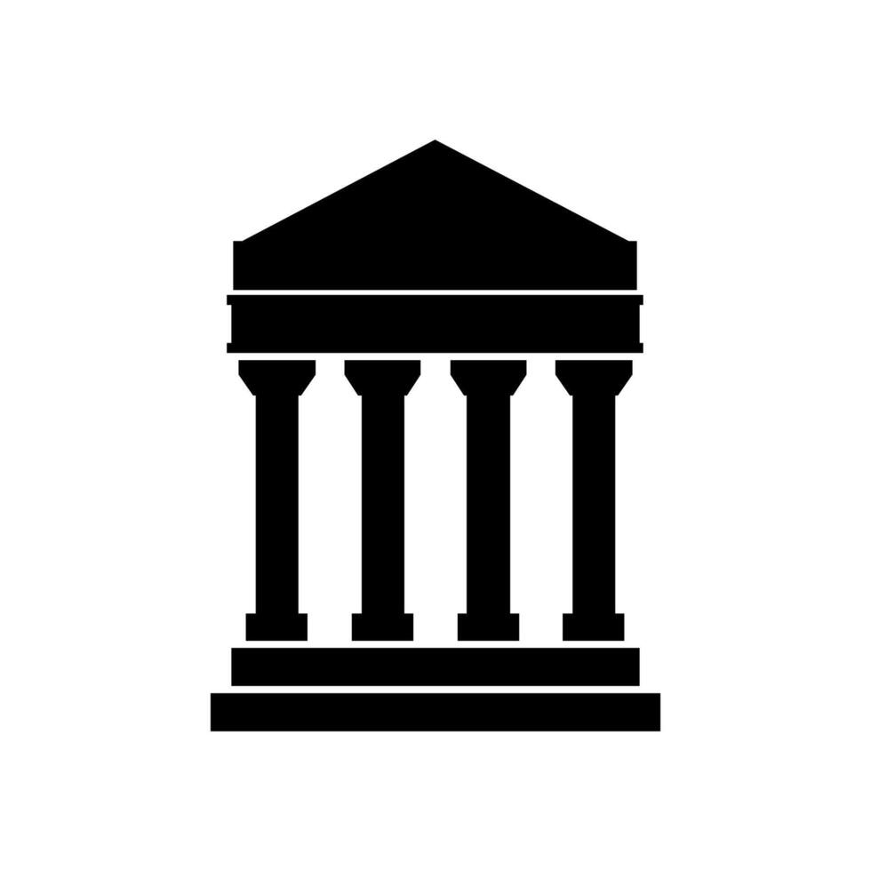 griechischer Tempel auf weißem Hintergrund dargestellt vektor