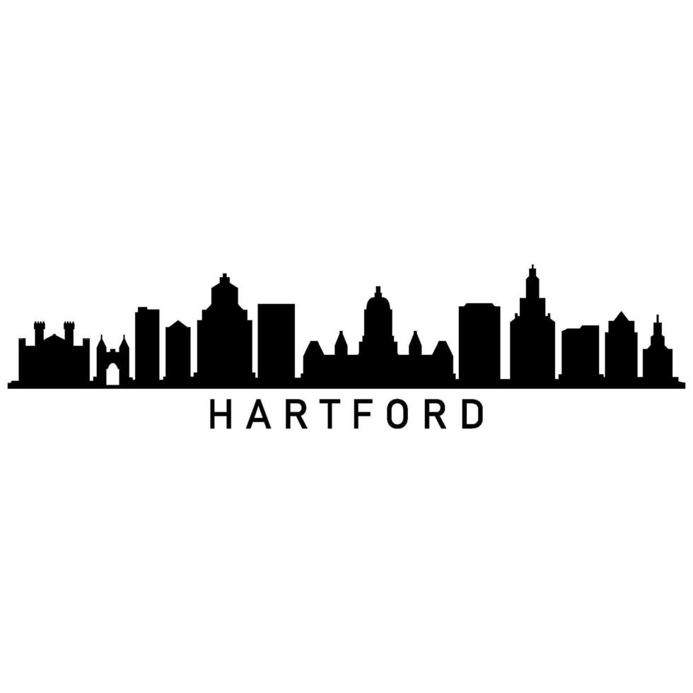 hartford skyline på vit bakgrund vektor