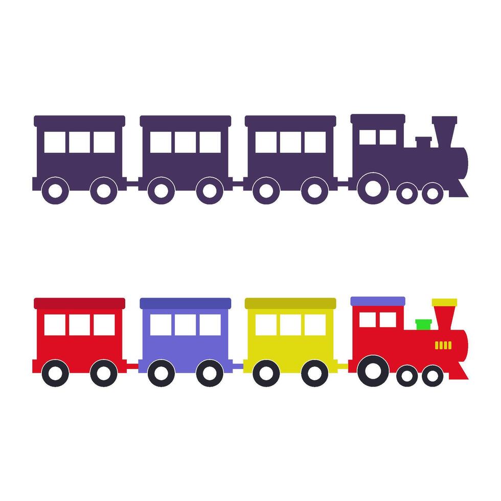 tåg illustrerad på vit bakgrund vektor