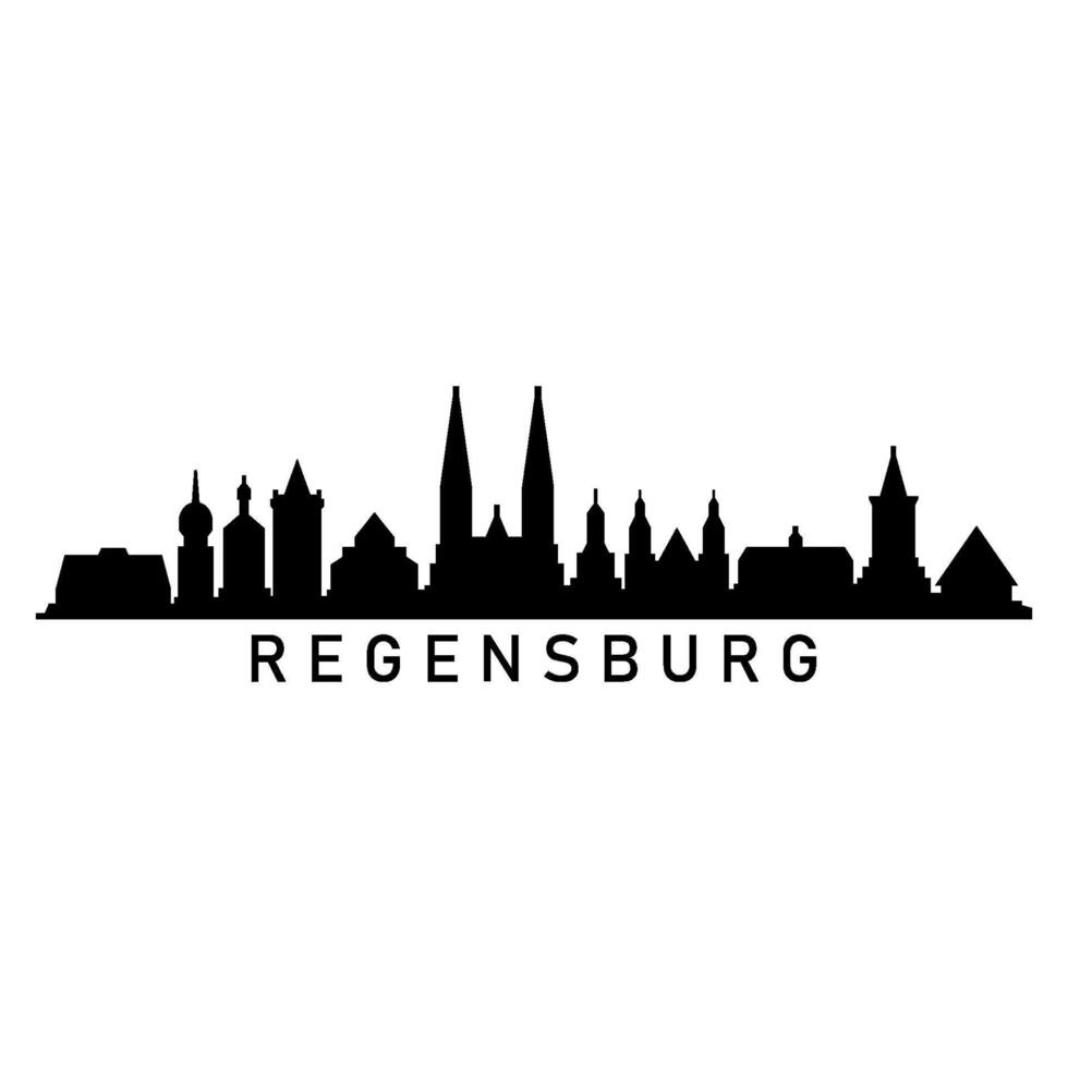 regensburg horisont illustrerade på vit bakgrund vektor