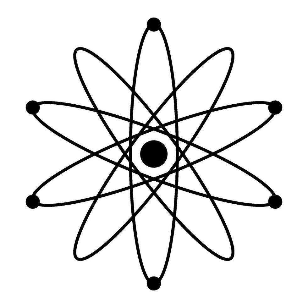 atom illustrerad på vit bakgrund vektor