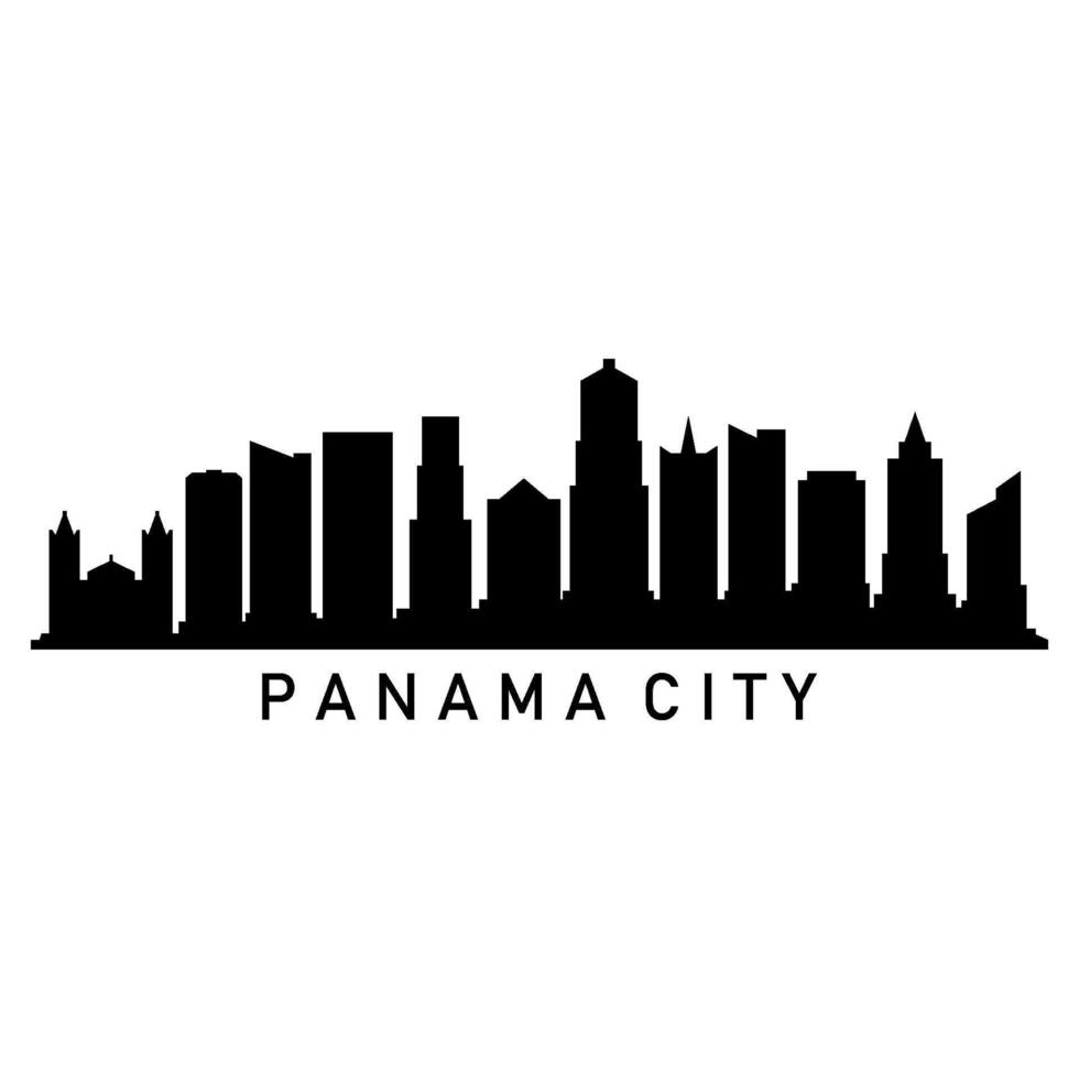 Panama Stadt Horizont illustriert auf Weiß Hintergrund vektor