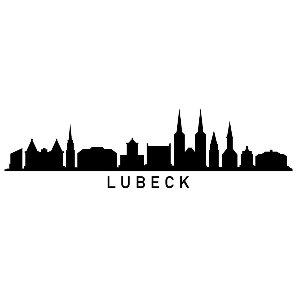 Lübeck Horizont illustriert auf Weiß Hintergrund vektor