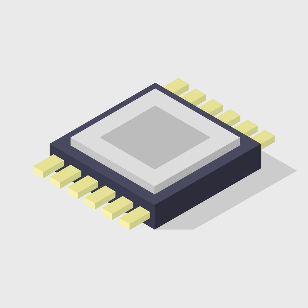 illustriert isometrisch Mikrochip vektor