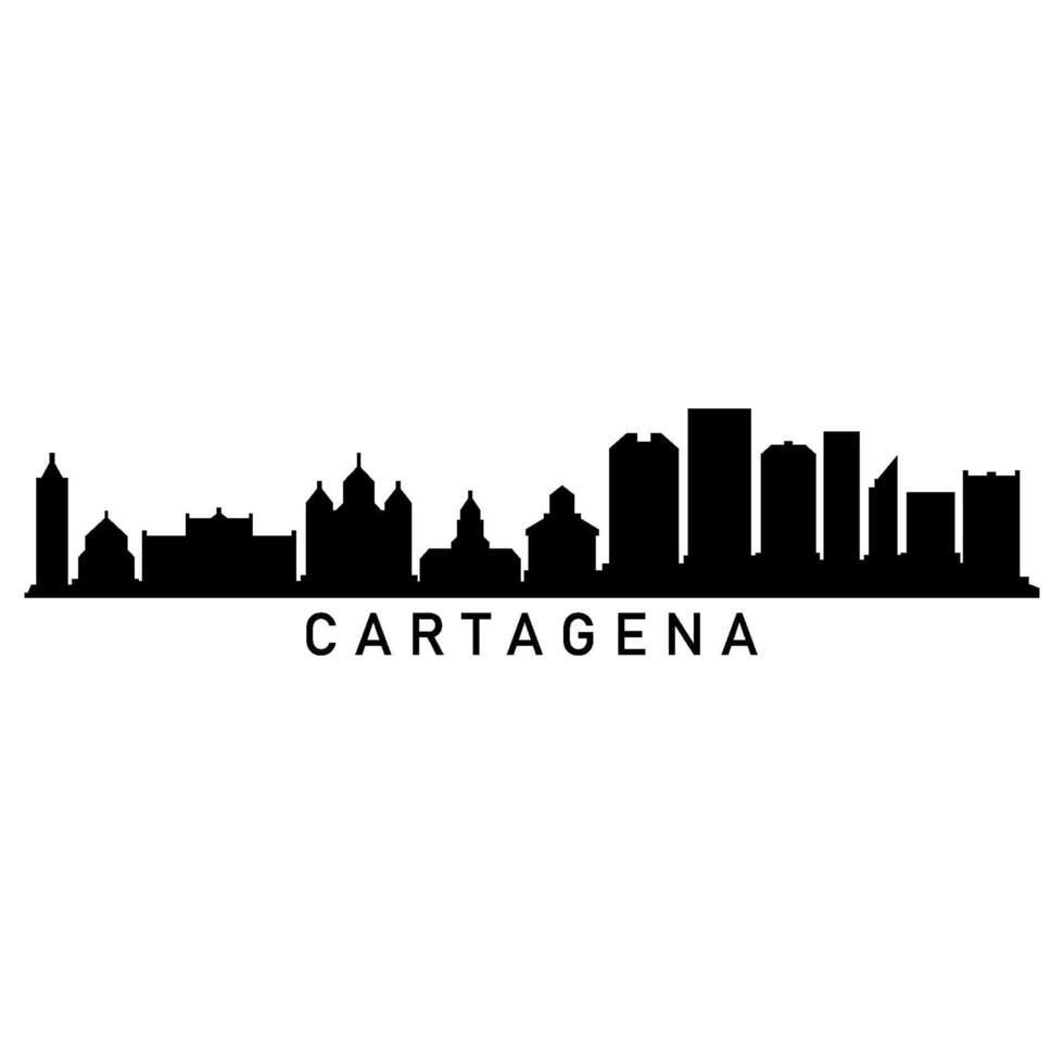 Cartagena Horizont auf Weiß Hintergrund vektor