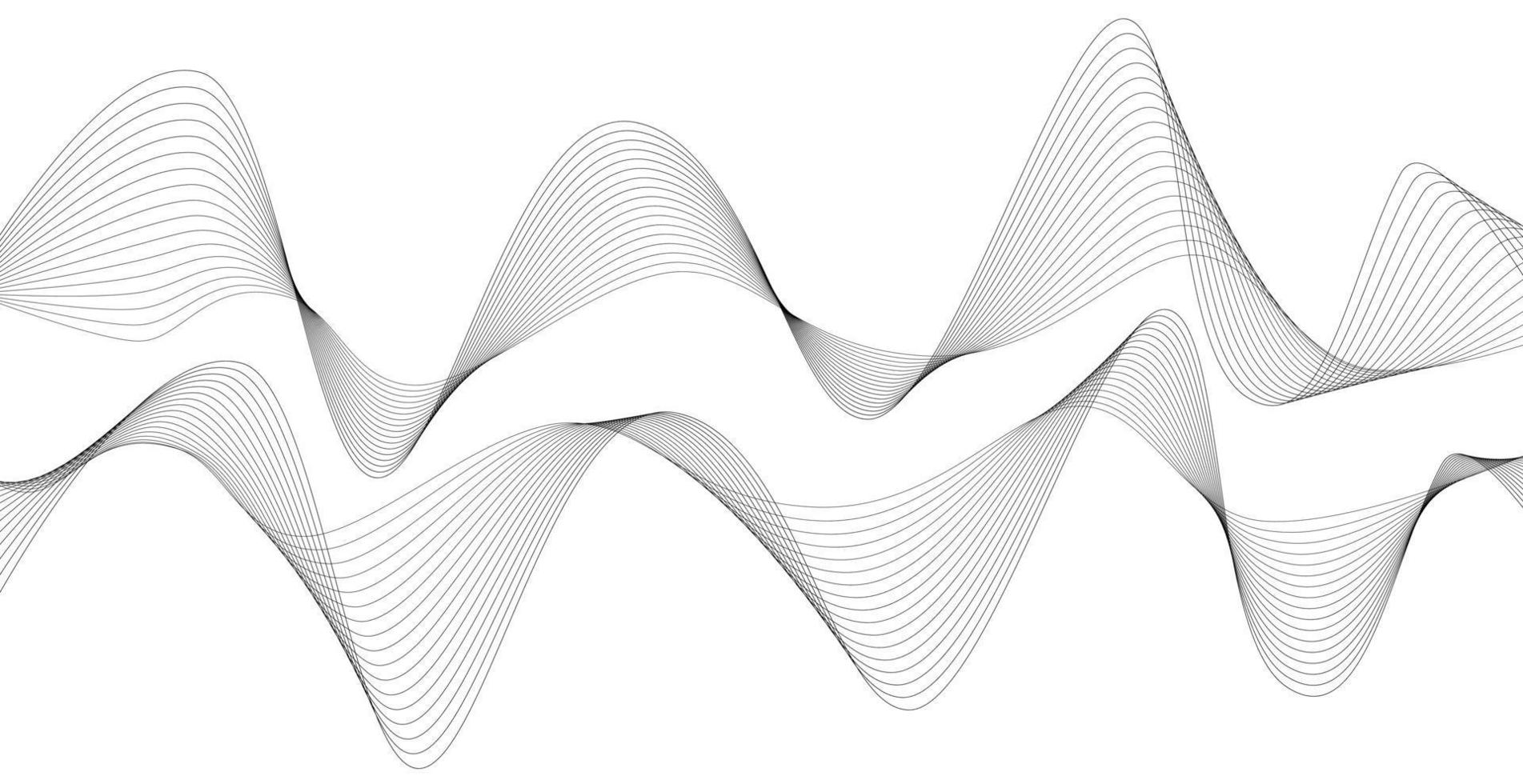 abstrakta vågiga ränder på en isolerad vit bakgrund. våglinjekonst, krökt slät design. vektor illustration eps 10.