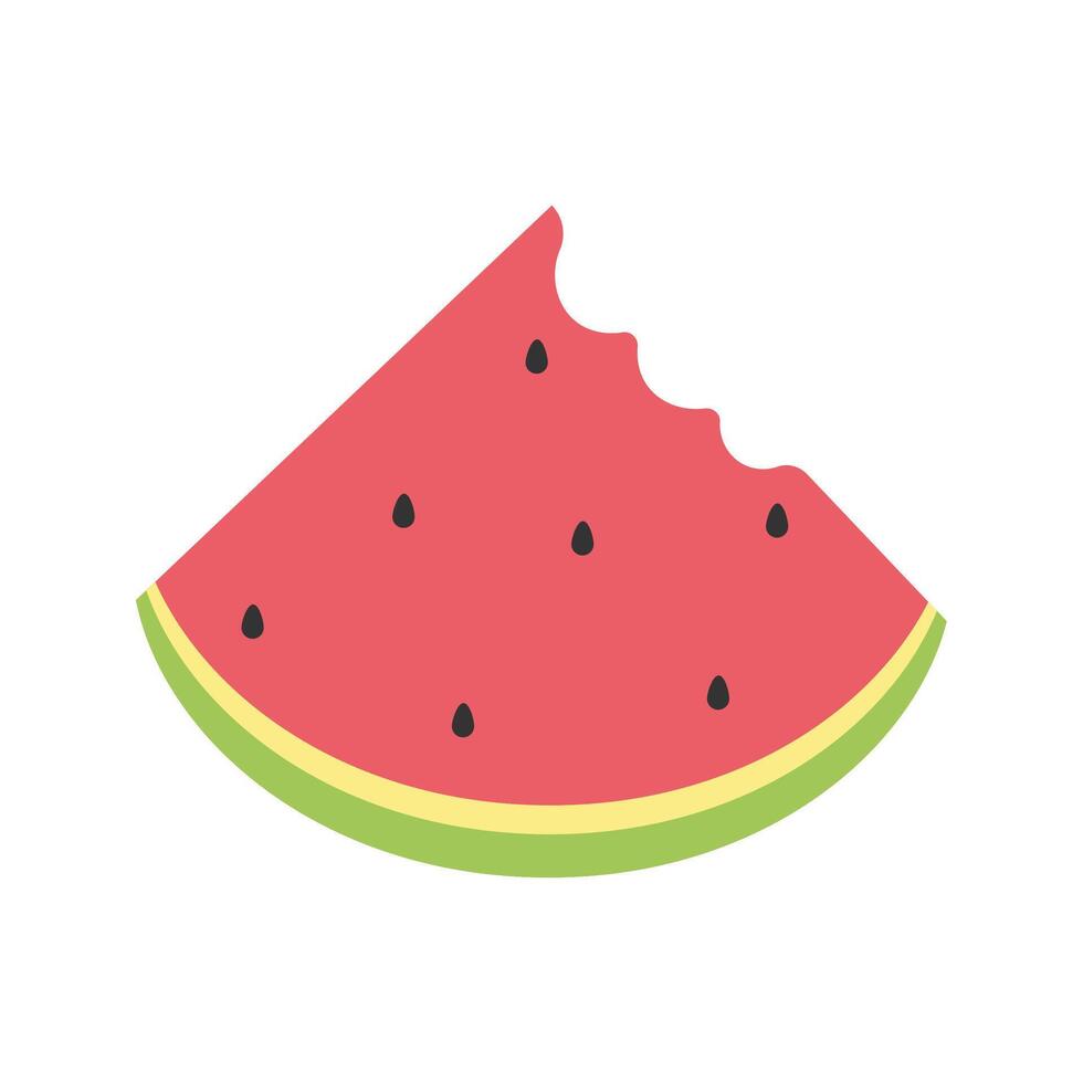 Wassermelone Scheibe Vektor eben Illustration auf Weiß