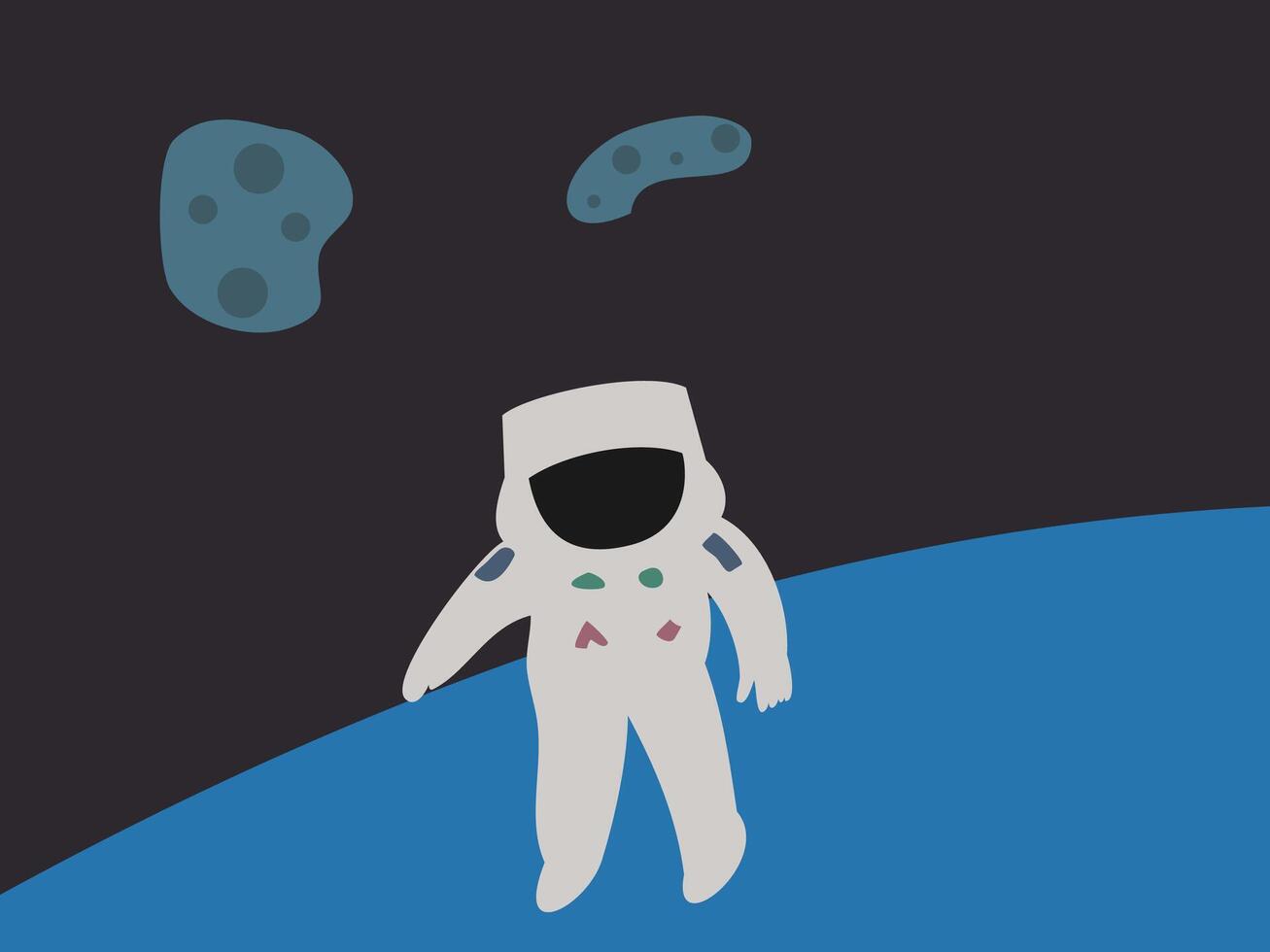 eben Design Astronaut Vektor Illustration