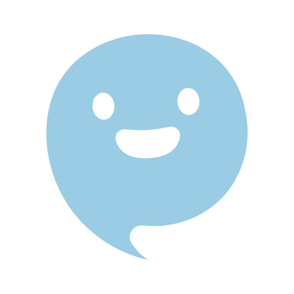 Vektor Rede Plaudern Blase Lächeln Emoji SMS Symbol zum Sozial Kommunikation
