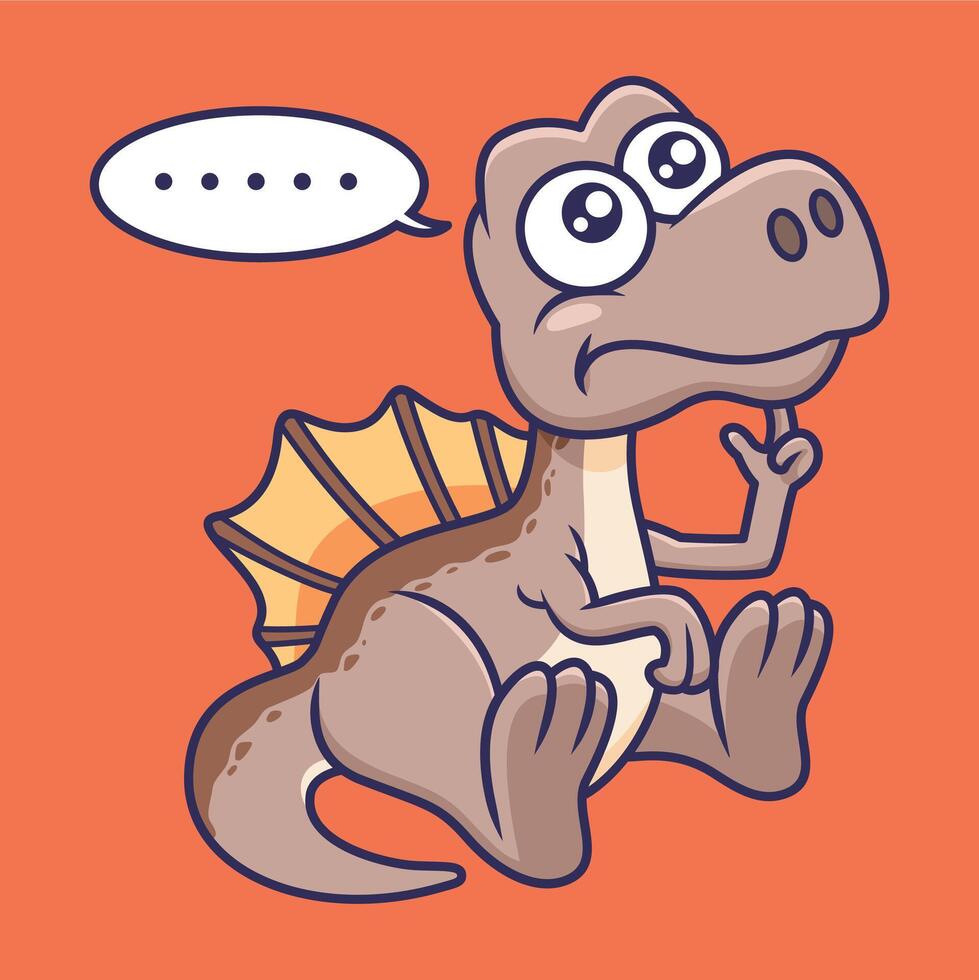 süß Dinosaurier Spinosaurus Charakter Karikatur Vektor Illustration