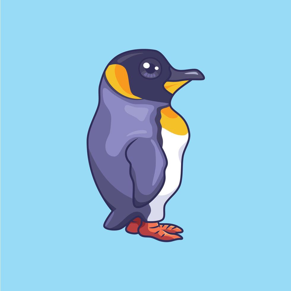 söt pingvin djur- tecknad serie karaktär vektor illustration.