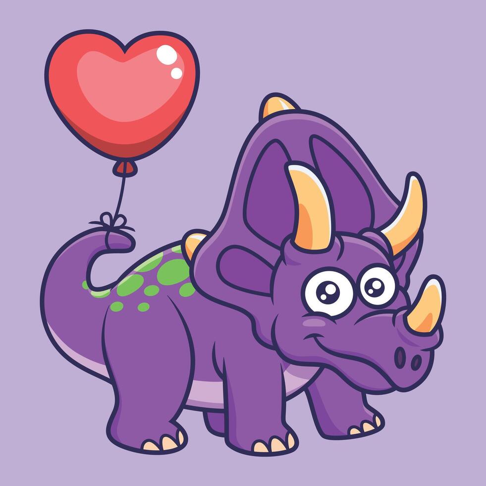 süß Triceratops Dinosaurier Charakter Karikatur Vektor Illustration