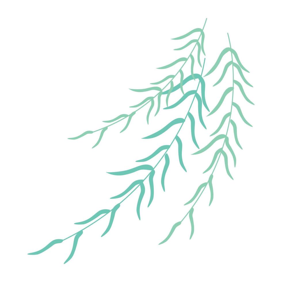 Vektor Palme drei Blatt Illustration auf Weiß Hintergrund