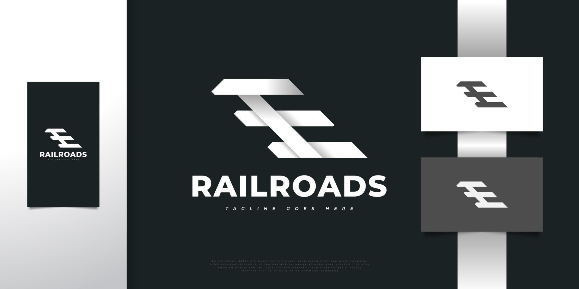 Eisenbahn-Logo-Design mit Anfangsbuchstaben e. e Logo oder Symbol mit Eisenbahnkonzept vektor