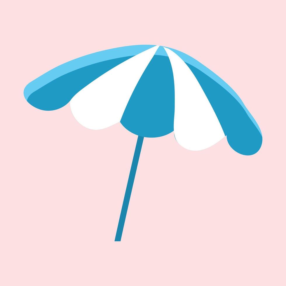 vektor paraply i strand isolerat ikon