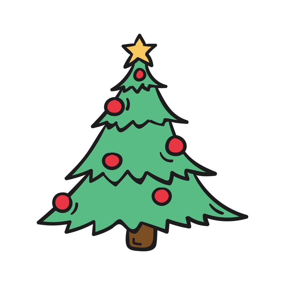 Vektor Weihnachten Baum Konzept auf Weiß Hintergrund