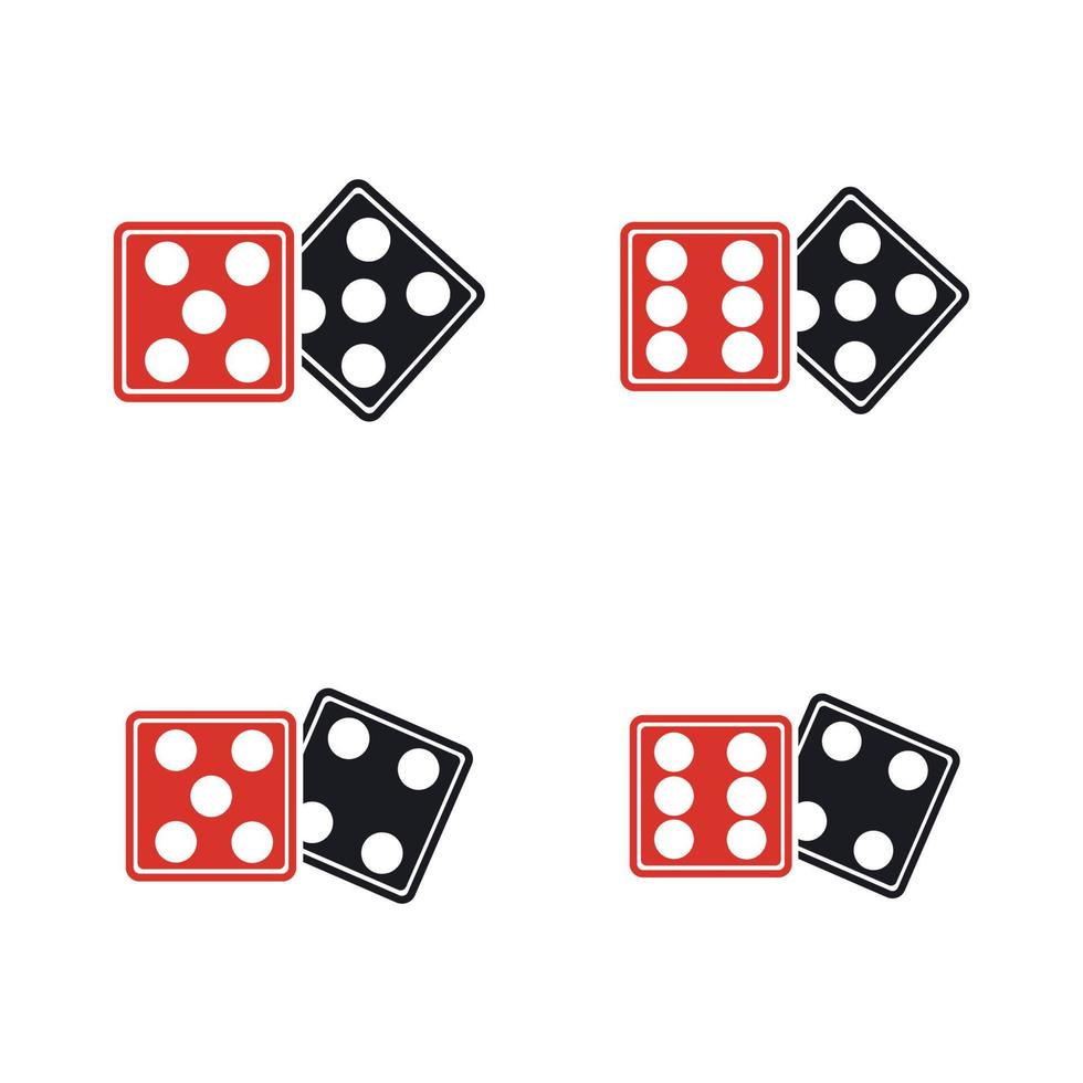 Würfel-Zeichen-Symbol. Casino-Spielsymbol. flache Würfel-Symbol. runder Knopf mit flachem Spielsymbolvektor vektor