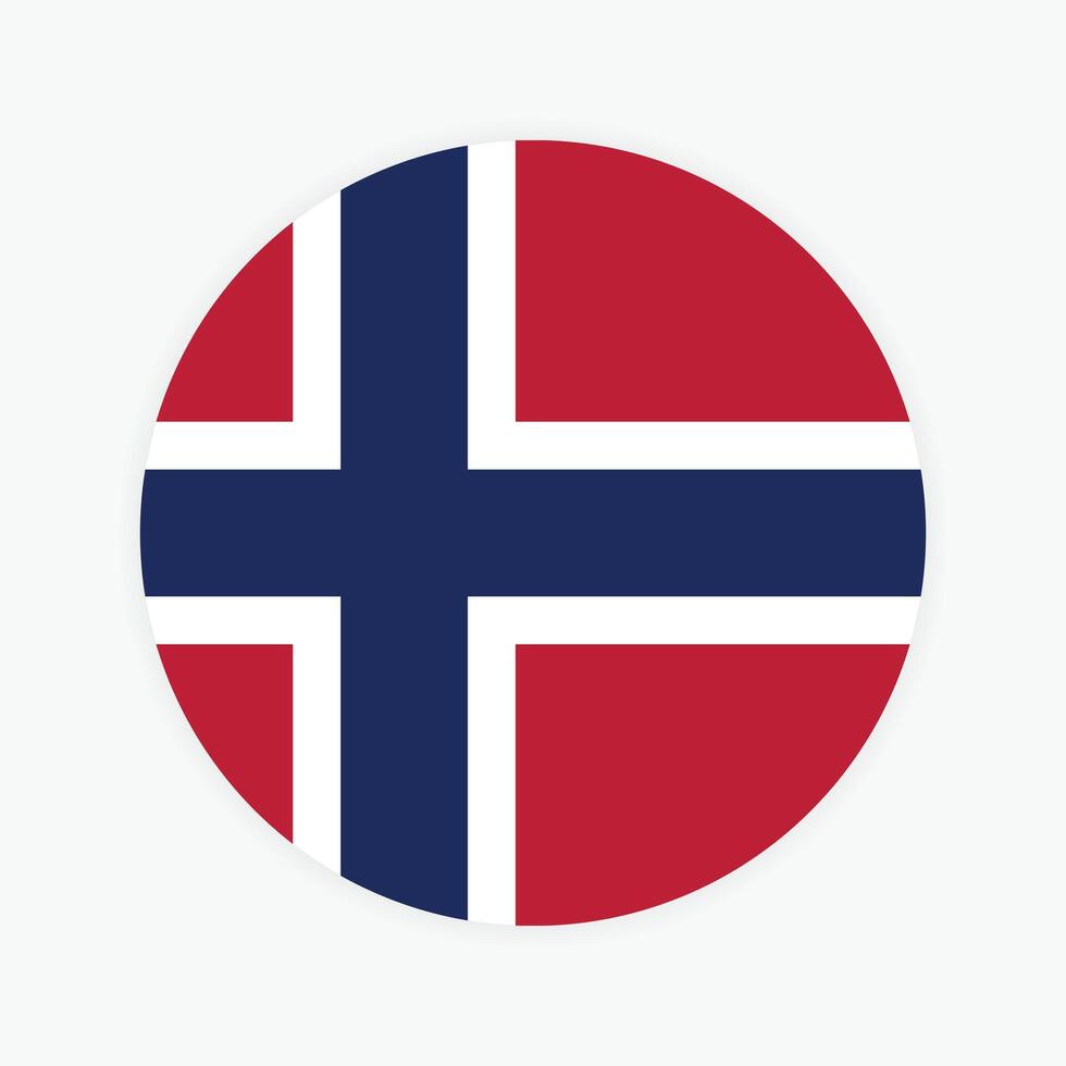 Norwegen National Flagge Vektor Illustration. Norwegen runden Flagge.