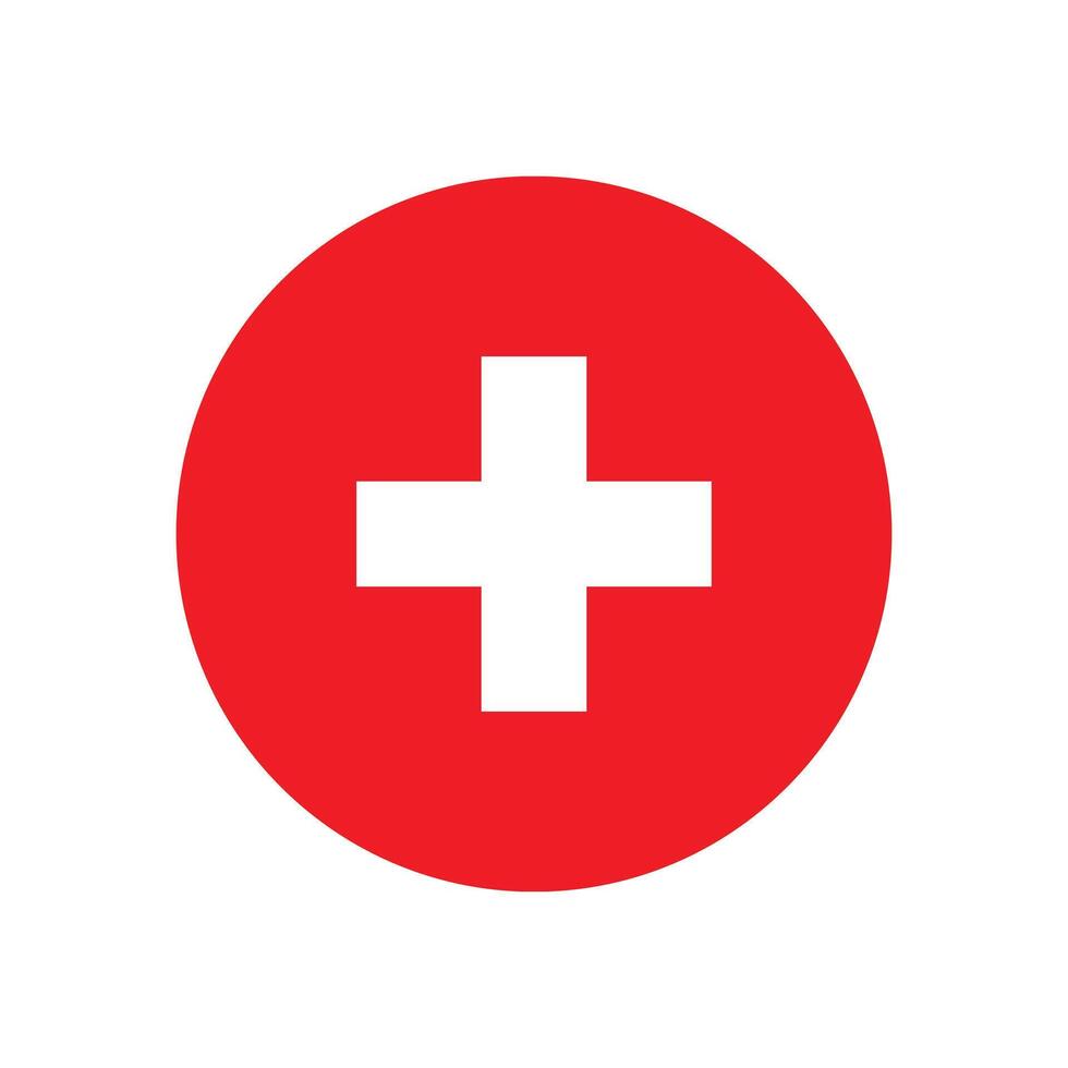 Schweiz National Flagge Vektor Illustration. Schweiz runden Flagge.